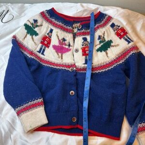 Mini Boden Blue and Cream Nutcracker Sweater